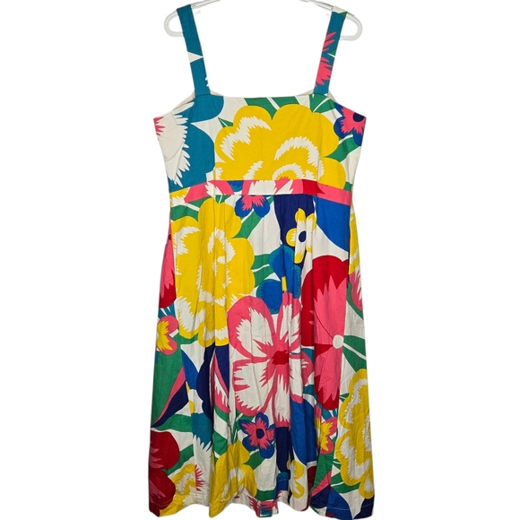 Boden Juniper Midi Dress Tropical Floral Colorful Sun Dress Size 14 R - Picture 4 of 9
